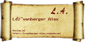 Lövenberger Alex névjegykártya